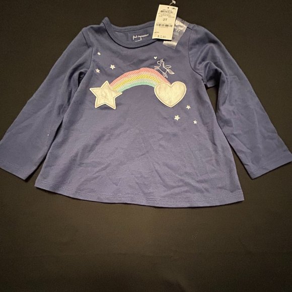 FIRST IMPRESSIONS GIRLS BLUE RAINBOW HEART TO STAR TOP - Picture 3 of 5